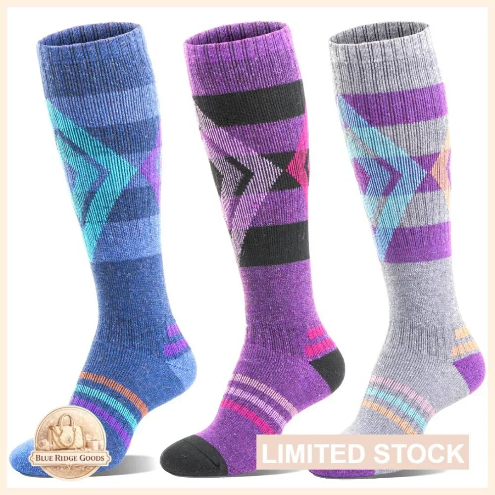 Merino Wool Ski Socks Thermal Winter Warm Thick Knee High Unisex